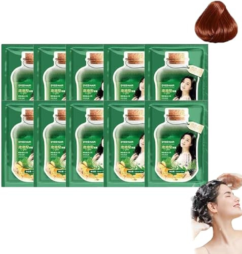 Shampoo per tinture per capelli a bolle vegetali da 10 pezzi, tintura per capelli e cura dei capelli 2 in 1, crema colorante per capelli all'essenza vegetale (Caffè)