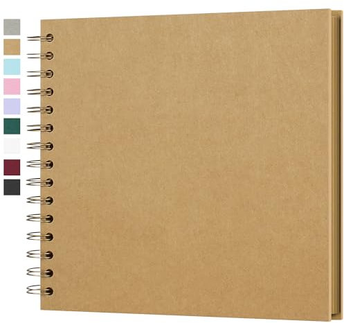 Fotoalbum zum Selbstgestalten, Scrapbook Fotobuch zum Einkleben 21 x 21 cm 40 Seiten, Archivqualität säurefrei DIY Geschenk für Baby, Familie, Jahrestag, Geburtstag, Valentinstag und Hochzeit, Gelb