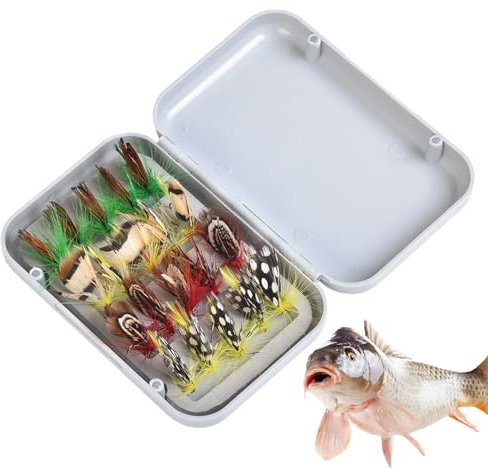 Neamou Fliegenfischköder,Angelfliegen-Set,Verschiedene Forellen-Angelköder, handgebundener Köder | Fliegenfischen-Zubehör für Süßwasserfische, Forellen, Lachse, Plattfische