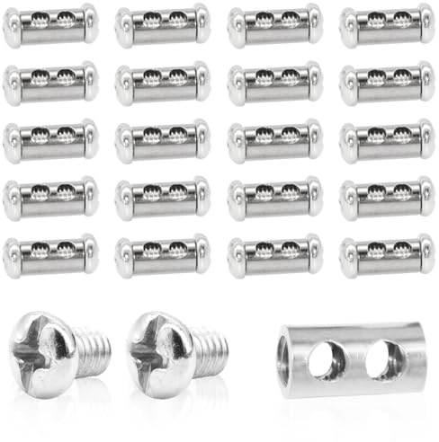 CEEYSEE 20Pcs Wire Rope Clips for 1-2 mm Diameter Wire Rope Clips with end Screw Stopper Metal Wire Rope Grips Adjustable Wire Rope Clamps Steel Cable Wire Rope Clamp Crimping Loop (U/GSJ/1-2 mm)