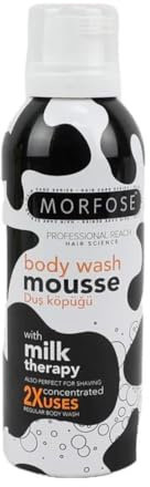 Morfose Milk Therapy Body Wash Mousse 200 ml – Feuchtigkeitsspendender Duschschaum mit Milchproteinen – Sanfte Pflege & Rasierkomfort – Für alle Hauttypen geeignet – Konzentrierte Formel