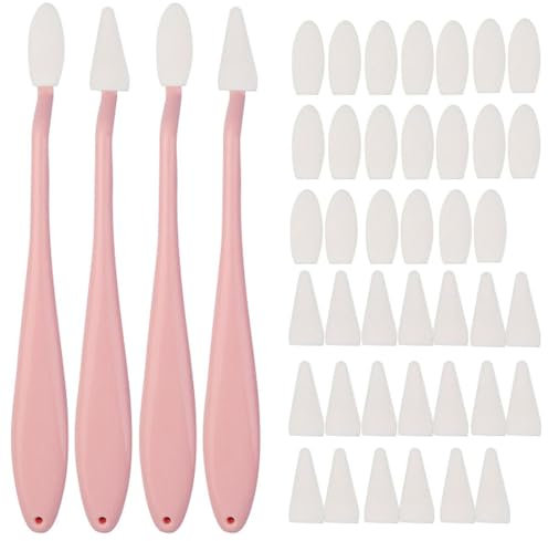 SIRLOMU 4 pièces Gomme à Effacer, Outil Éponge pour Papier à Dessin, Ensemble de Coupe avec 40 Recharges, Fournitures d'Artiste pour Dessin et Esquisse (Rose)