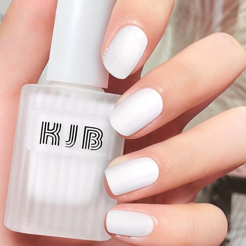Weiße Matte Nagellacke – Schnell Trocknend Ungiftig – Langanhaltender Wasserbasierter Nagellack für Frauen Nail Art Maniküre Kunst Ohne UV-Lampe, Milch Tee Farbe Regulärer Nagellack, 12ml (White)