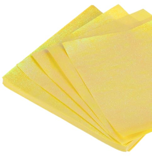 QUARKZMAN 50 Fogli Carta Glitter Origami 15x15 cm Quadrati Luccicanti Pieghevoli 6x6 Pollici Carta Iridescente per Arte Fai da Te, Decorazioni Artigianali, Giallo