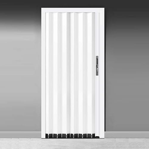 Puerta de acordeón interna con cerradura, panel plegable para puerta de armario que ahorra espacio, aluminio, diseño deslizante