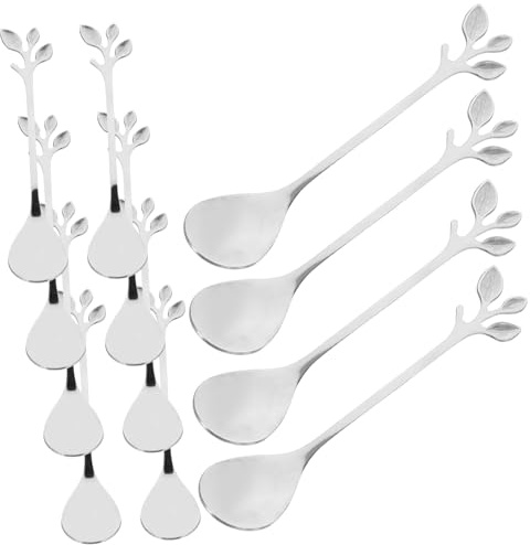 LIFKOME 12 pièces Cuillères à Mélanger Acier Inoxydable Lot de Cuillères Longues Au Design Accessoires de Bar pour Cocktails et Boissons