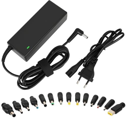 90W Universal Ladegerät für Laptops, 18V-20V, 4.74A Max, Universal Netzteil Laptop Ladekabel Ladegerät Kompatibel mit HP Lenovo Dell ASUS Acer Samsung Toshiba Sony Fujitsu mit 15 Adapterstecker