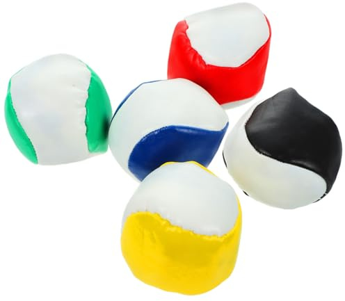 FUNOMOCYA 5pcs Small Leather Bean Bags for Tossing Outdoor Game Portable Lightweight Sandbags for Boys Exercise Control and Fun Sports Activity