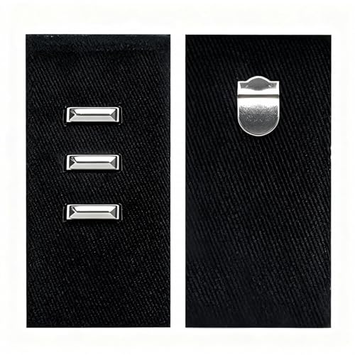 Waist Extender for Trousers, 2 Pcs Adjustable Elastic Button Extender for Jeans Waistband Extenders Waist Extension for Maternity Jeans Pregnant Suit Pants Slacks Skirtss for Men and Women (Black)