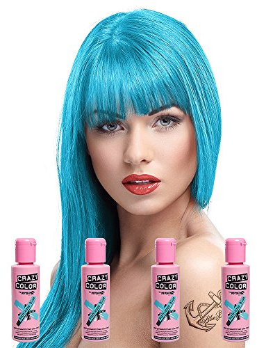 Crazy Color Pack de 4 Coloraciones Semi Permanente (Bubblegum Blue)