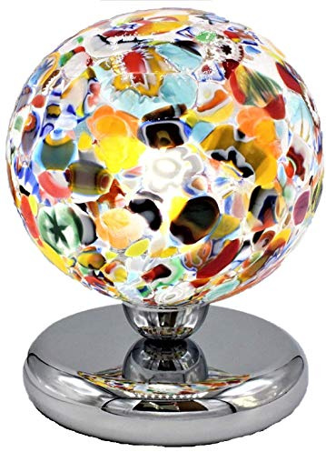 Lampada Lume da tavolo comodino in Murrina Millefiori Veneziana Fatto A Murano Made in Italy