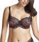 Panache Women's Clara Lace Full Cup Bra Balconette, Opaque, Black/Fig, 40H US