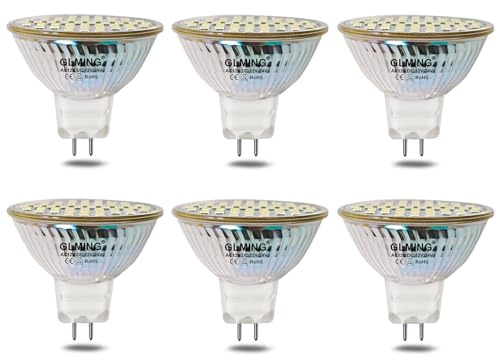 GLMING MR16 G5.3 48-2835 SMD LED-lampa lampa 3 W G5.3 bi-pin ba spotlight glödlampa Ac 12 V/DC 12-24 V kall vit förpackning med 6