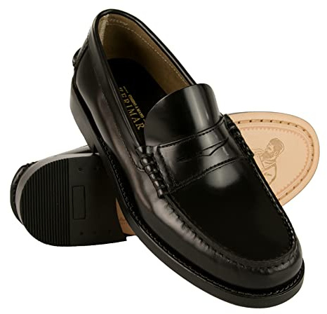 Zerimar Scarpe Uomo Pelle Taglie Grandi | Scarpa Mocassino Uomo | Scarpe Elegante | Mocassino Casuale Uomo Pelle | Fabbricato in Spagna |Colore Nero | Taglia 47