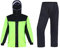 Ynport Crefreak Wasserdichte Regenanzüge für Herren Outdoor Arbeit Regenjacke und Hose Unisex Regenausrüstung mit Kapuze für Alle Sportarten Bauernhof Angeln Motorrad, Grün XL