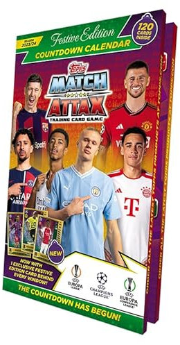 Topps Match Attax 23/24 - Advent Calendar - 120 Match Attax cards including exclusive Festive Edition Squadzone cards