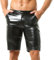 YUFEIDA Herren Sportleggings - PU Leder Wetlook Enge Shorts Männer - Halbe Legging Hose für Herren