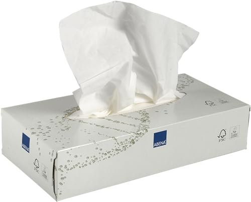 Abena Facial Tissue Box | 2 Ply | 100 Count | Soft for Everyday Use | Plastic Free | Paper Box | Free from Fragrance | 20 x 19.5cm | Large