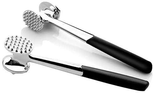 Meastro Craft Stainless Steel Double-Sided Meat Tenderisers, Hammer for Steak, Beef Tenderizing, Essential Kitchen Gadget, Ergonomic Handle Dual-Purpose Dishwasher Safe