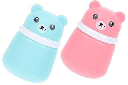 OHPHCALL 2st Bärformad Puffbox För Babypuder Praktisk Och Läckagesäker Behållare För Makeup Och Babypuder För Bad Och Varma Sommardagar