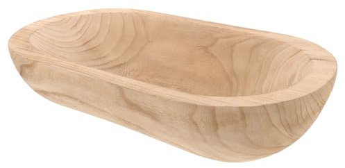 ULDIGI Cuenco Decorativo De Madera Natural Rústico Grande para Centro De Mesa y Velas, Madera Segura Artesanal para Decoración del Hogar, Pieza Única De Estilo Campestre