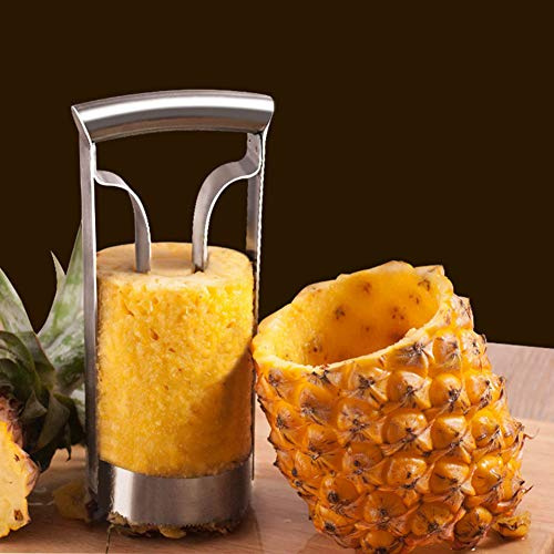 Cortador de Piña, Removedor de Cortador de Frutas de Acero Inoxidable con Antideslizante, Fácil de Usar para la Cocina, Hecho de Acero Inoxidable de Primera Calidad, Duradero