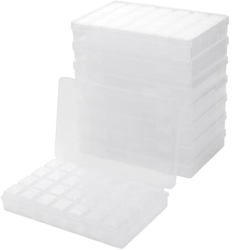 KEILEOHO 8 scatole di smistamento 28 scomparti per piccole parti, scatola trasparente con perline organizer con decorazione, 28 scomparti, scatola di assortimento per perline, accessori fai da te