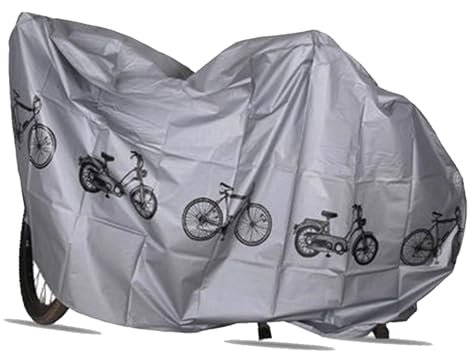 GNAUMORE Housse de Protection Bâche Couverture pour VTT,Bâche Protection pour Vélo,Housse Velo Exterieur Anti-UV Protection Poussière Résistant Impermeable,Couverture de Vélo Bicyclette,Gris