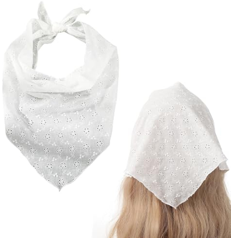 Qusmeiyici Floral Print Boho Triangle Bandana Head Scarf, Soft Stretch Hair Band Headband Multipurpose Hair Accessories for Women & Girls