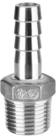 Jauge de tuyau 8 mm 12 mm Tuyau Barb Queue 3/8 1/2 Raccord fileté mâle Articulation Acier inoxydable Coupleur Adaptateur