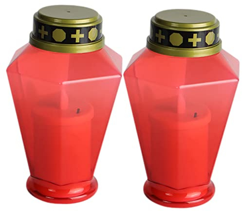 FUTUREORYY 2 Piezas Luz Led Para Cementerio Vela Led Sin Para Decoración De Jardín Para Iglesias y Festivales