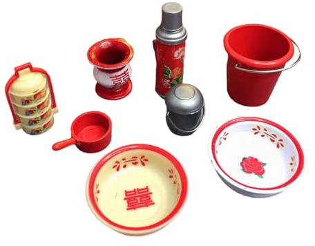 Watreketal CHOULLE Old Fashioned Bolline Basin Pieom Plastica Decorativa per Scenari Gioco Creativo Sicuro Lavaggio in Miniatura in in