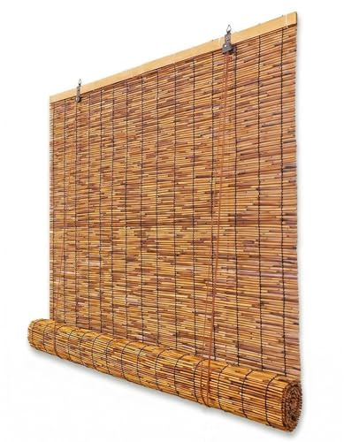Stores rétro en Bambou for terrasse extérieure, Abat-Jour en Roseau Naturel, Stores enroulables en Bambou, Stores occultants en Bambou, écran de confidentialité(110x140cm/43x55in)