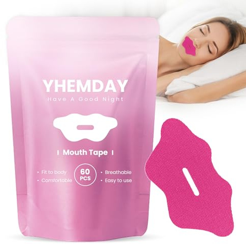 Yhemday Munband För Sömn Antisnarkningsmunremsor 60 Stycken Rosa, Minskar Snarkning Och Främjar Näsandning, Antisnarkningsanordning För Både Män Och Kvinnor Med Mjuk Självhäftande Sömnstödstejp