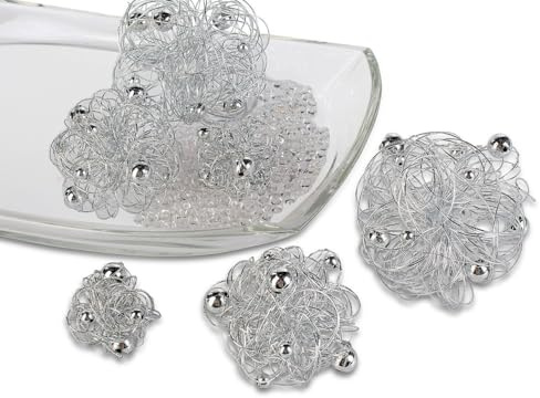 Formano 3er Set Dekokugeln in silber 5/7/9 cm
