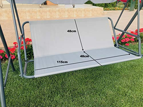 Ersatz-Schaukelsitzbezug für Hollywoodschaukel, Sitzbezug für Gartenstuhl, für den Außenbereich, 115 x 48 x 48 cm, Grau