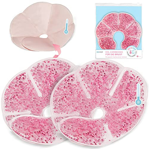 ICEHOF bolsa gel frio para pecho [2x] - con almacenamiento - Accesorio de lactancia compresas gel frio seno de hielo - Almohadillas de refrigeración