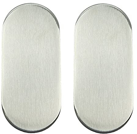 FELGNER Blind-Rosette Schutzrosette (1 Paar) | Rosette mit Schlüsselloch-Abdeckung mit Sichtschutz aus Edelstahl | ovale Form in Edelstahl matt