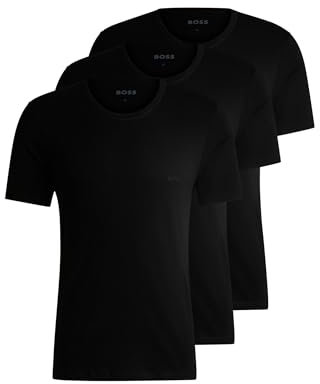BOSS Hugo Herren T-Shirt Rn 3p Co T-Shirt, New - Black1, L