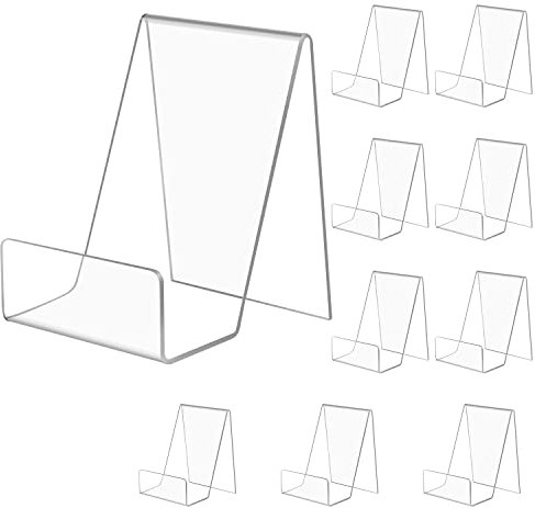 SIYOMG 10 supporti per libri in acrilico trasparente, in plastica, per visualizzare foto, libri, quaderni