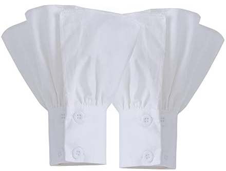 JDYaoYing Puños de encaje en capas florales con volantes, puños desmontables, mangas falsas para mujer, muñeca blanca, H, talla única