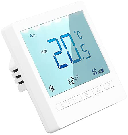 Programmierbares Thermostat Heizung Digital Raumthermostat Fußbodenheizung Wandheizung Temperaturregler Großbild LCD Thermostat für Wohnzimmer Schlafzimmer Esszimmer Flur AC 230V