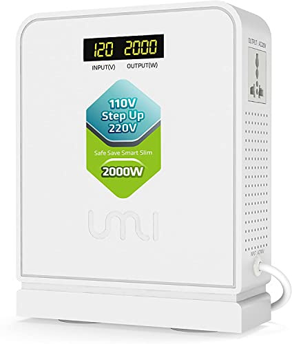Umi 2000W Step Up Voltage 110v to 220v Converter, Heavy Duty Power Transformer for Large Capacity Devices, CE & ETL Certified, 18A, Corded Electric