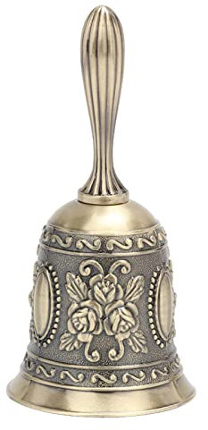 LetCart Hand Tischglocke, Messing Tischglocke Handglocke Antike Zinklegierung Kleine Glocke, Weihnachtsglocke für Restaurant,Hotel, Geschäfte, Service Glocke
