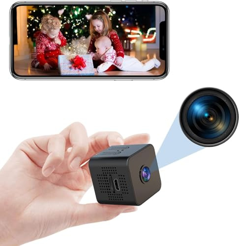 Mokeum Mini spion dold kamera, 1080P högupplöst vidvinkel trådlös WiFi intelligent kamera, babyskärm, hemsäkerhetsövervakningskamera, används för mörkerseende utomhus/inomhus rörelsedetektion ..
