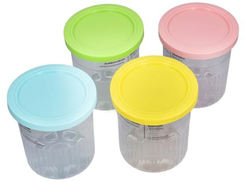 Xiuganpo Conteneurs de Crème Glacée, Pot de Stockage de Nourriture pour bébé D'une capacité de 4 Pièces de 701 à 800 Ml, Contenants de Conservation D'Aliments pour Bébés PC avec