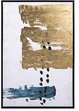 CUADRO LIENZO IMPRESO ABSTRACTO C/MARCO MADERA NEGRO 60X4X90CM