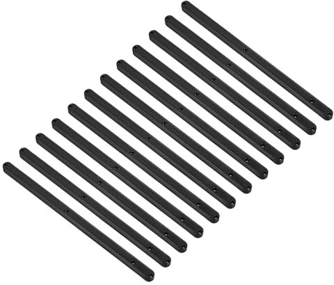 QUARKZMAN Guías para Cajones, 12 Piezas 300mm - Raíles de Plástico para Cajones, Guías Ranuradas Montadas en el Lateral para Cajones de Armarios Mesitas de Noche Armarios (Negro)