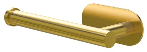 Amig - Portarrollos Adhesivo de baño para Papel higiénico Mod. EA-3 - Soporte Rollo de WC Adhesivo sin Tornillos - 164 x 70 x 45 mm - Acero Inoxidable - Oro Mate