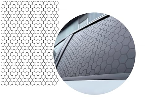 FOLIATEC Fönsterklistermärken Honeycomb bilklistermärken, svart glänsande, 75 x 50 cm